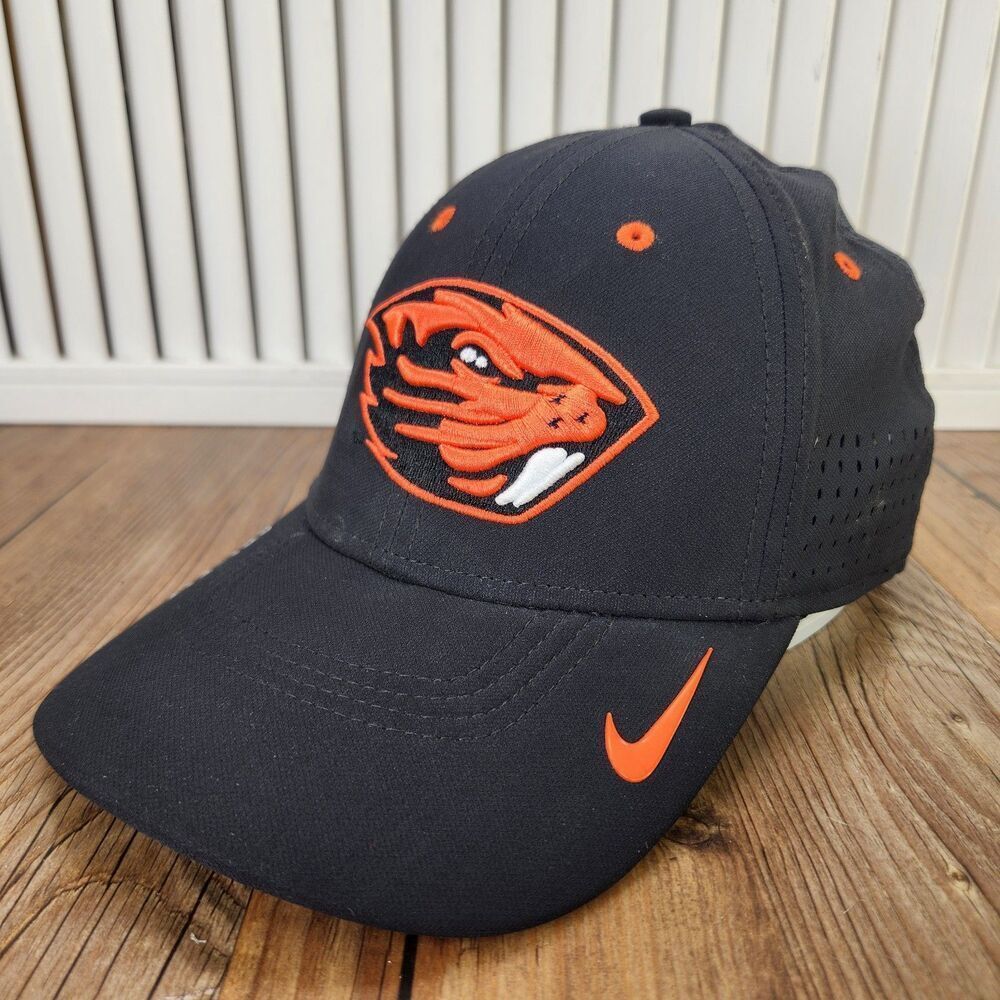 Oregon State Beavers Nike Dri-Fit Legacy91 Fitted Running Hat Cap Black Orange